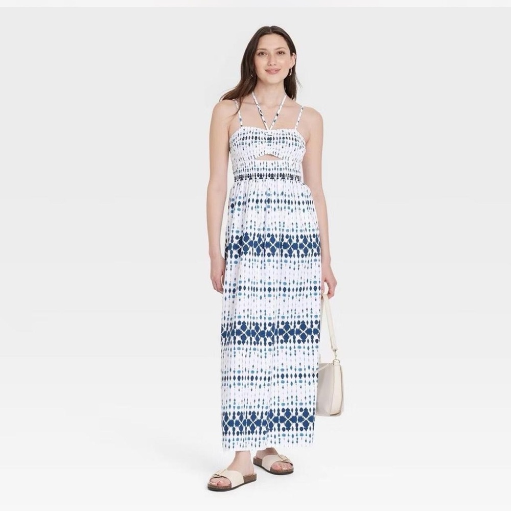 Universal Threads Blue and White Maxi Dress